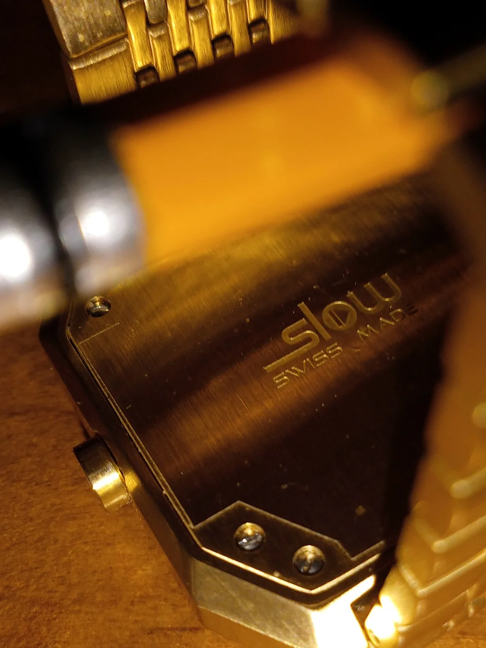 Slow, Made In Switzerland - Minimalist Watch - Gold Tone